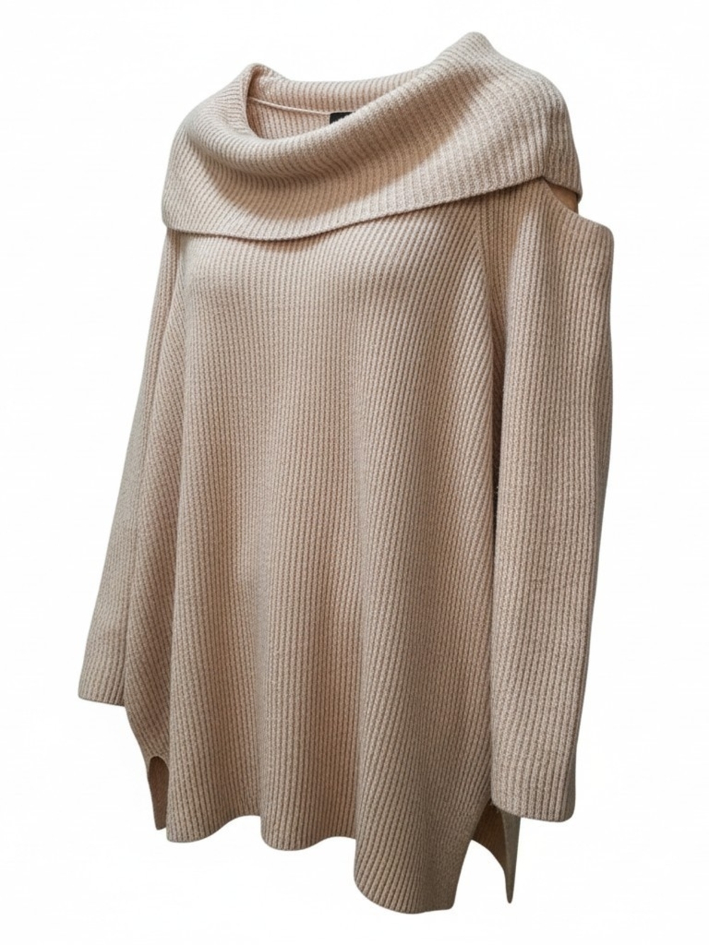 Lane Bryant Oversized Ribbed Cold Shoulder Cowl Neck Tunic Sweater 26/28